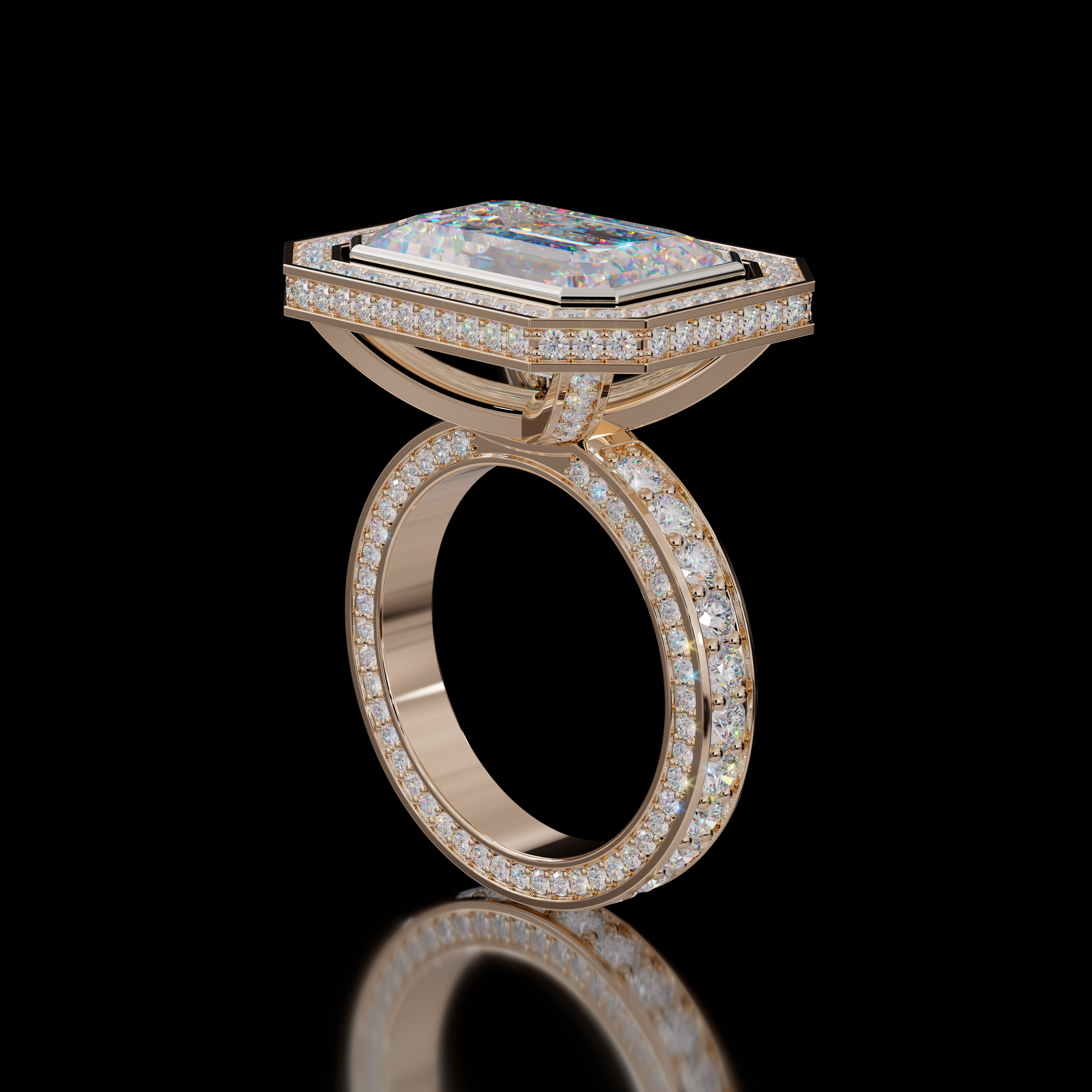 Marilyn Rockstar 6.75ct Emerald Diamond Ring