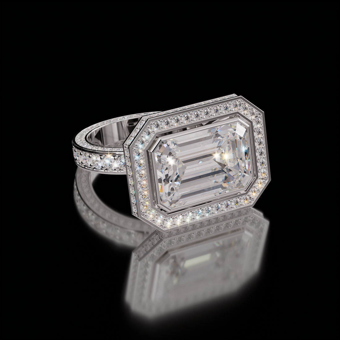 Marilyn Rockstar 6.75ct Emerald Diamond Ring