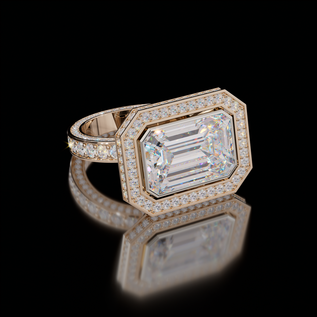 Marilyn Rockstar 6.75ct Emerald Diamond Ring