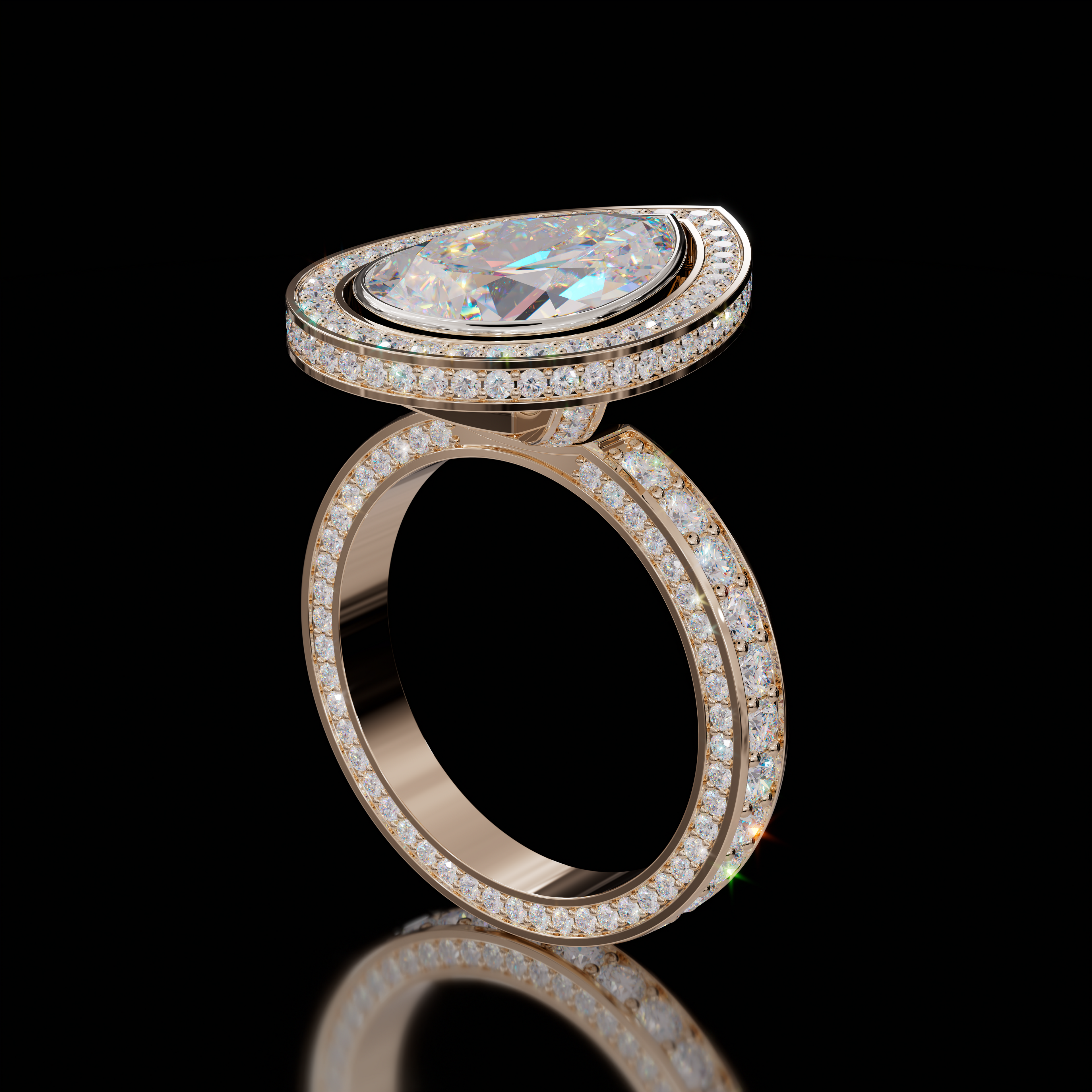 Marilyn Rockstar 5.00ct Pear Diamond Ring