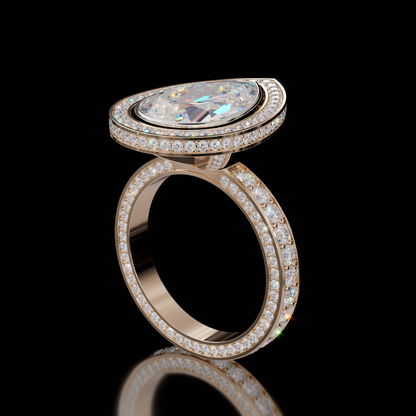 Marilyn Rockstar 5.00ct Pear Diamond Ring