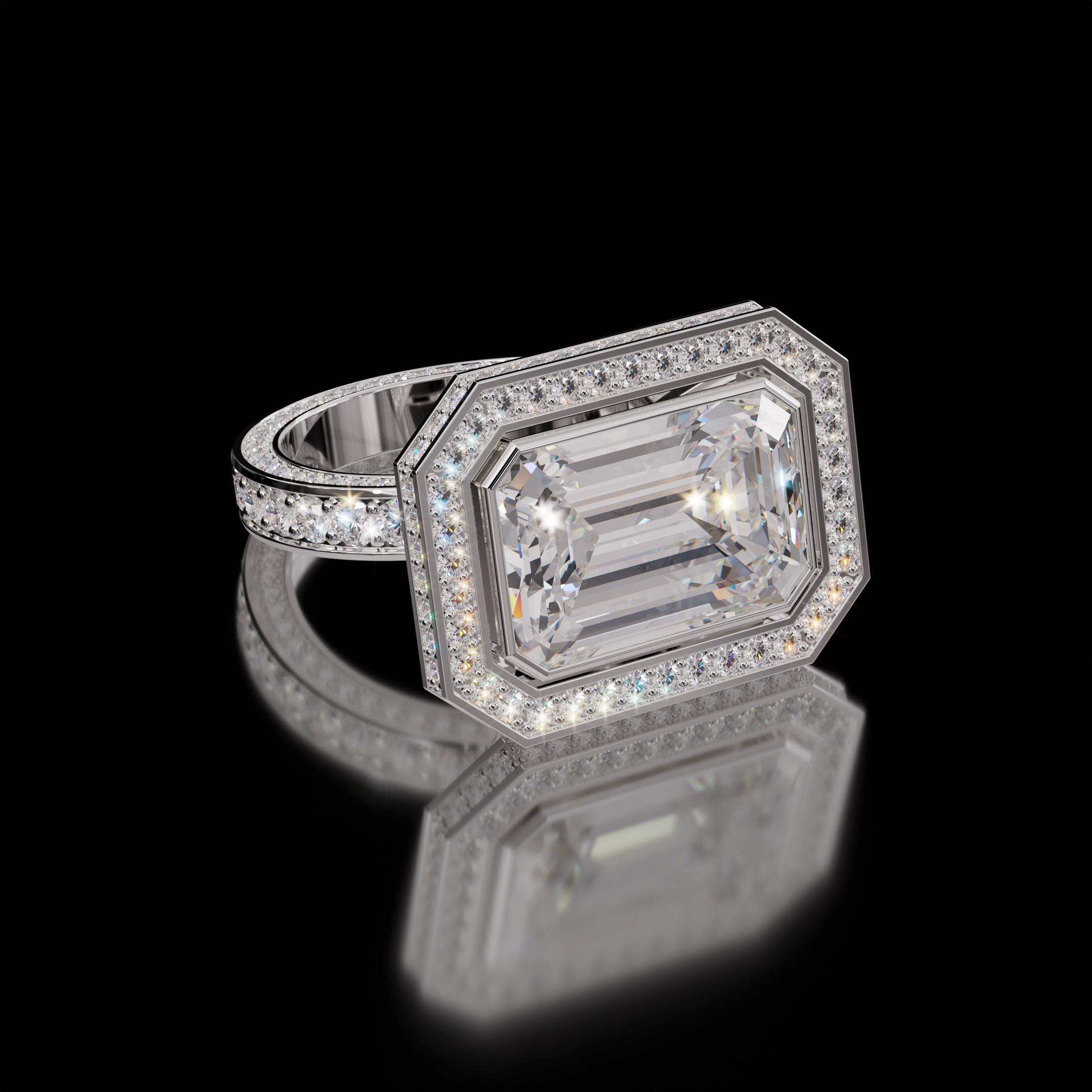 Marilyn Rockstar 6.75ct Emerald Diamond Ring