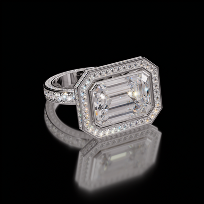 Marilyn Rockstar 6.75ct Emerald Diamond Ring