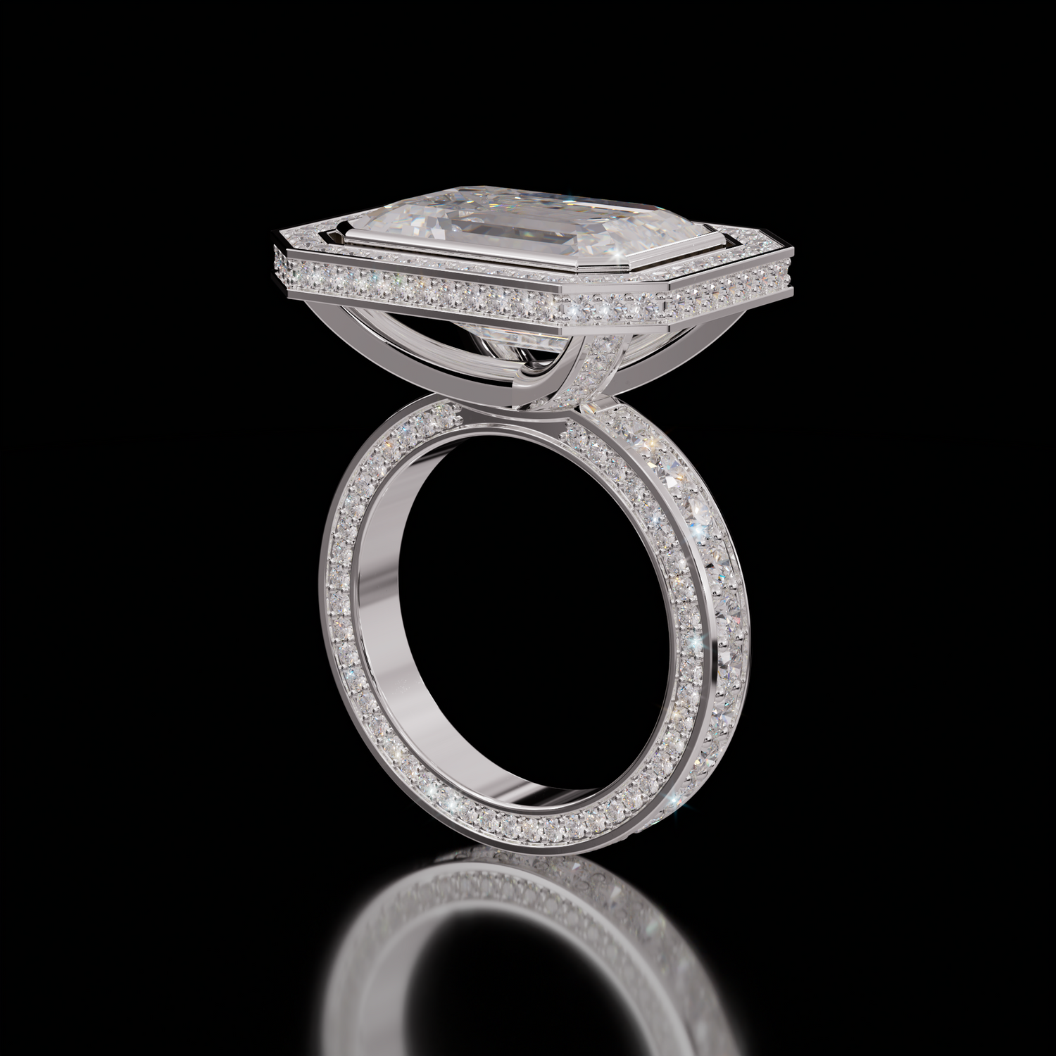 Marilyn Rockstar 6.75ct Emerald Diamond Ring