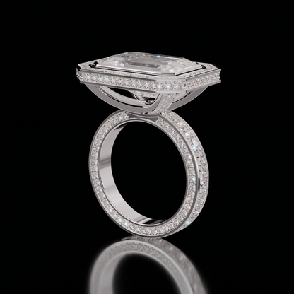 Marilyn Rockstar 6.75ct Emerald Diamond Ring