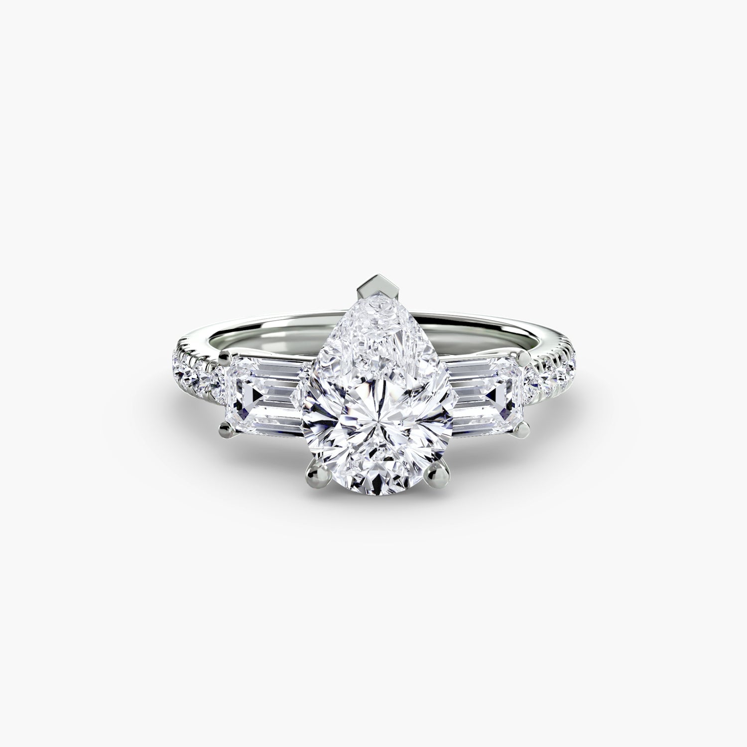 Three-Stone Ring with Pavé Band 4
